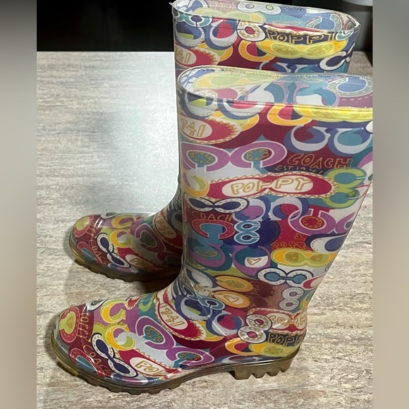 Coach Poppy Pixy multicolored tall rain boots - Picture 9 of 14